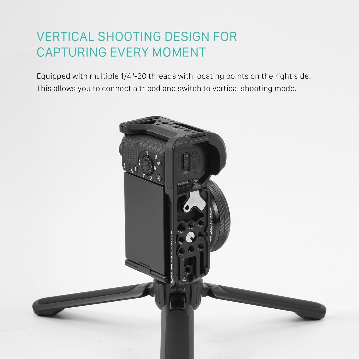 Tilta L-Bracket Mounting Plate Compatible with Sony ZV-E10 - Black | Lightweight Design | TA-T56-LMP-B