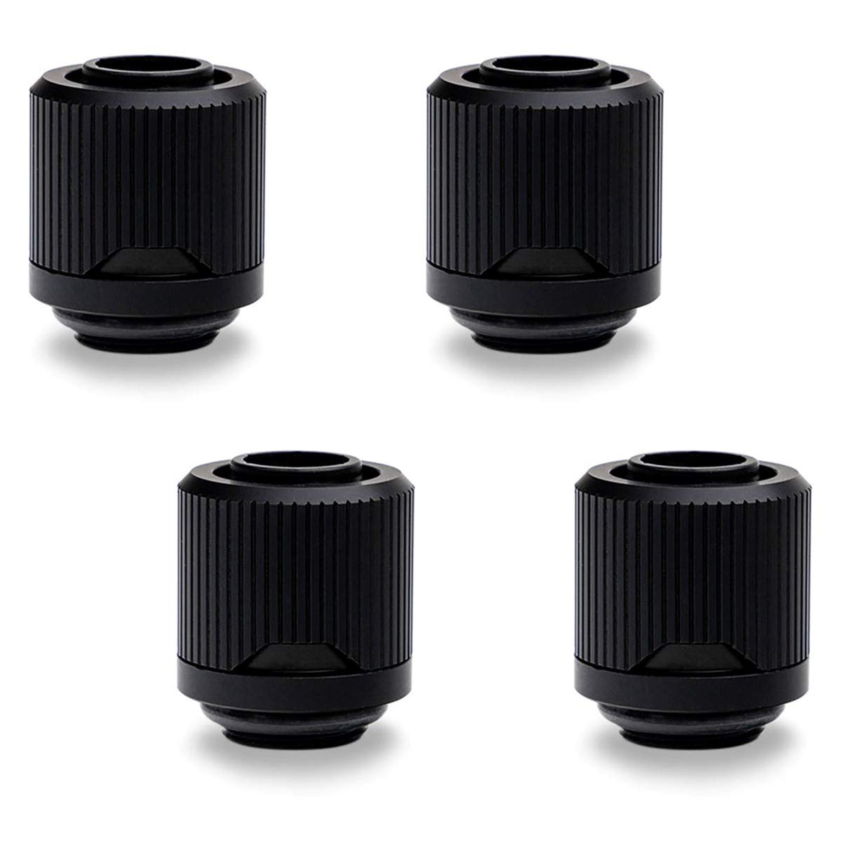 EKWB EK-Quantum Torque STC-10/13 Compression Fitting for Soft Tubing, 10/13mm (3/8" ID, 1/2" OD), Black, 4-Pack