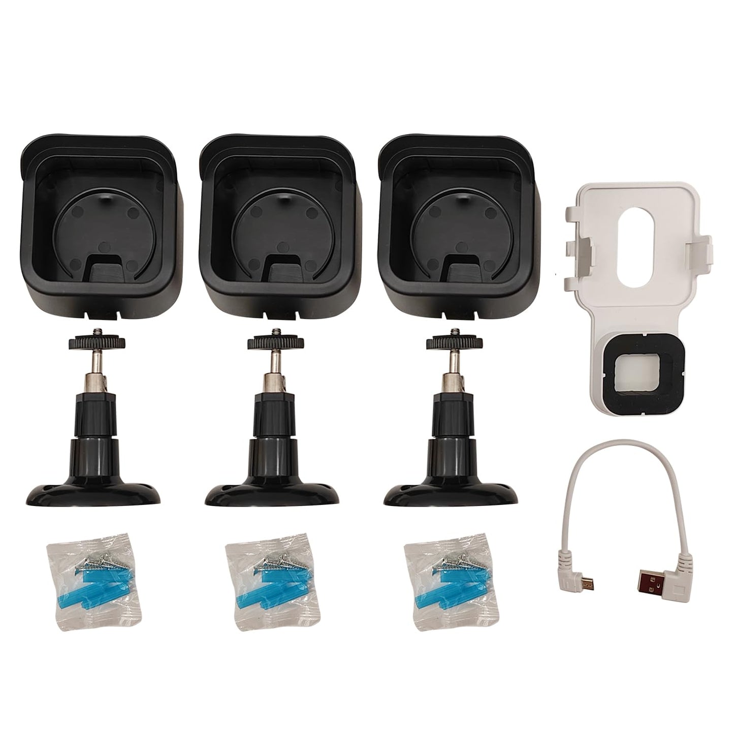Blink Security Camera Accessory Pack: 3 Protective Casings & Swivel Mounts with Sync Module Outlet | ONLY for 3rd Gen Blink Outdoor (Black)
