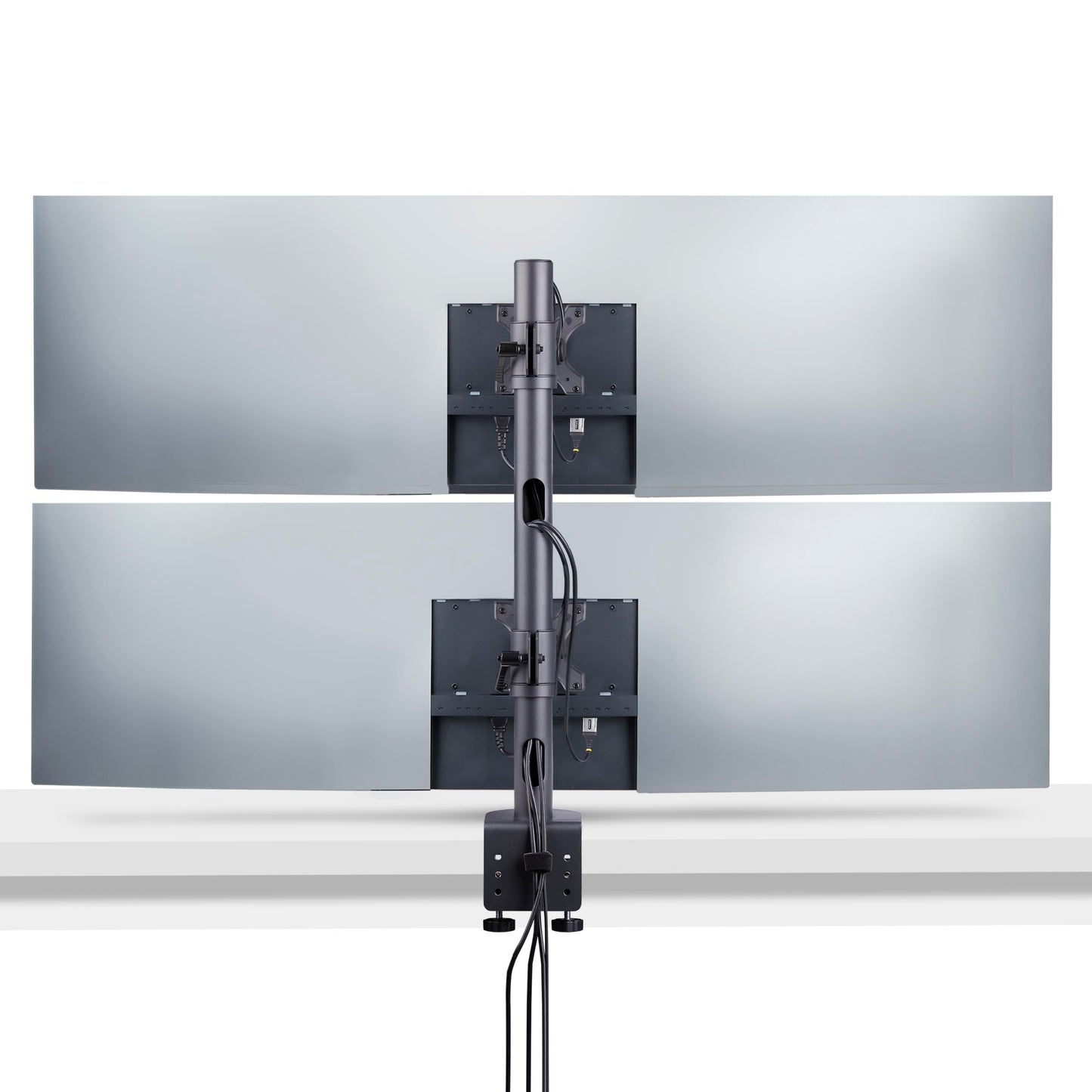 StarTech.com Desk Mount for 2X Vertically Stacked Monitors, Dual 49", Total 70lb (32kg), C-Clamp, VESA, 16:9/32:9, TAA