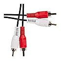 CableWholesale RCA Stereo Audio Cable, 2 RCA Male to Male Audio/Video Cable, 2 Channel (Left and Right) 26AWG, 50 feet, Black