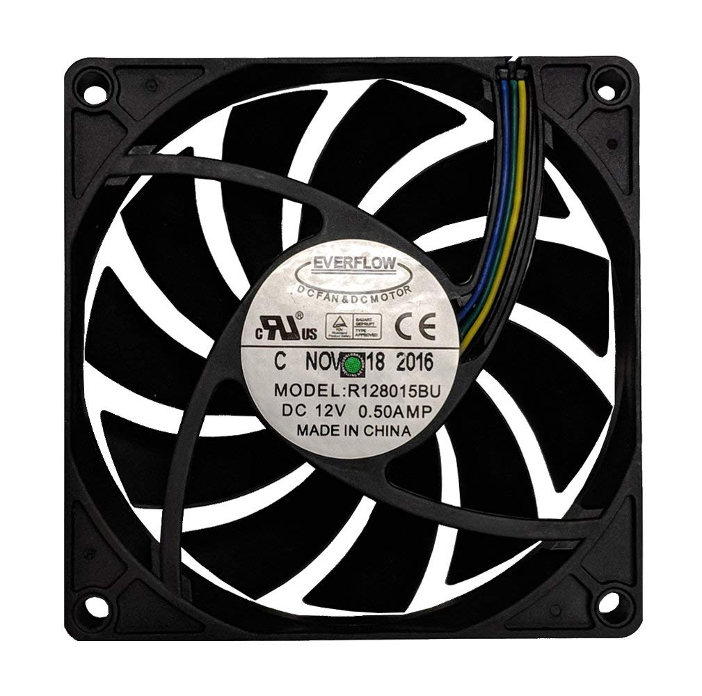Everflow 80x80x15mm Ultra High Speed 12V DC Fan with PWM, Model R128015BUAF