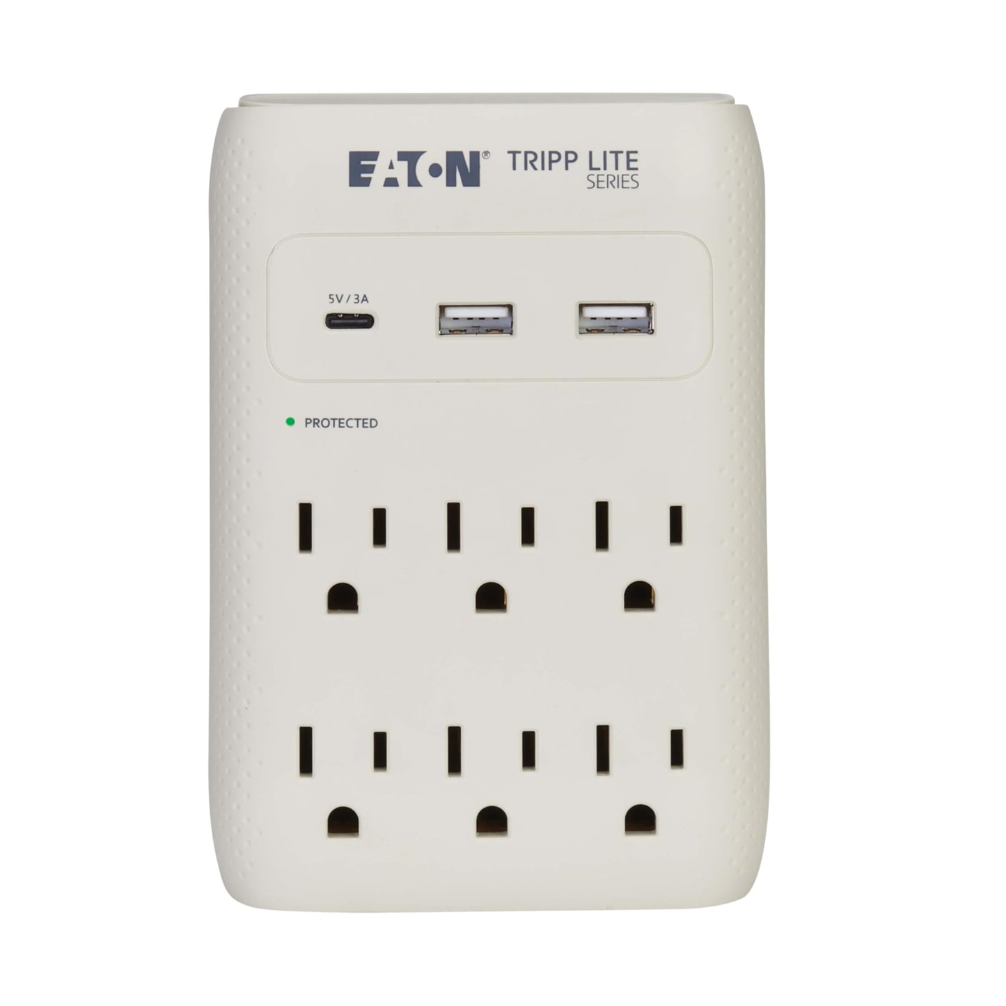 Eaton Tripp Lite SK60C Wall Surge Protector Power Strip & USB Wall Charger, 6-Outlet Extender, 1 USB-C + 2 USB Ports, 1080 Joules, Multi-Plug Outlet