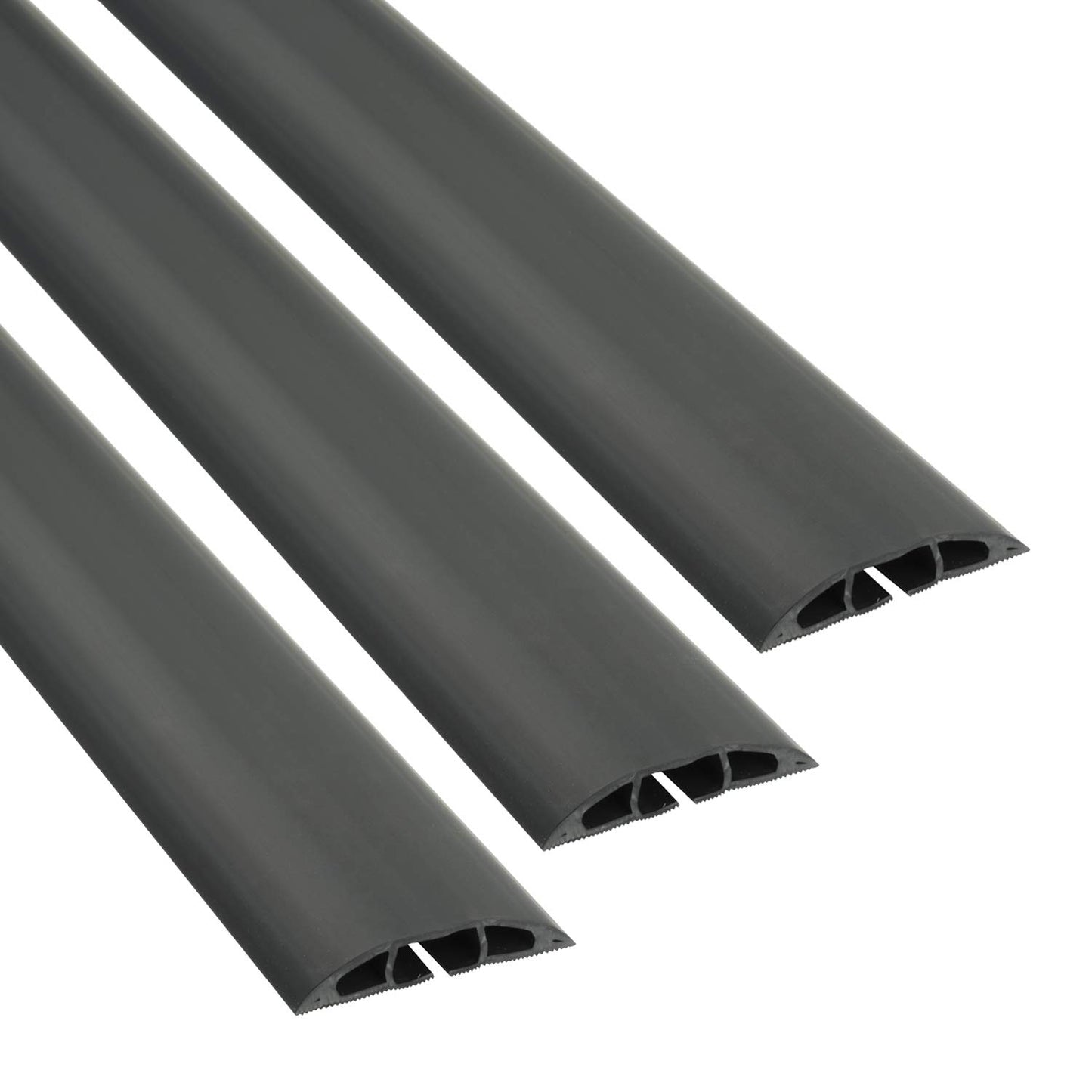 D-Line 6 Foot Floor Cord Cover, Cable Protector Case Pack, CC-1/3PK, Protect Cords and Prevent Trip Hazards, Black (Pack of 3)