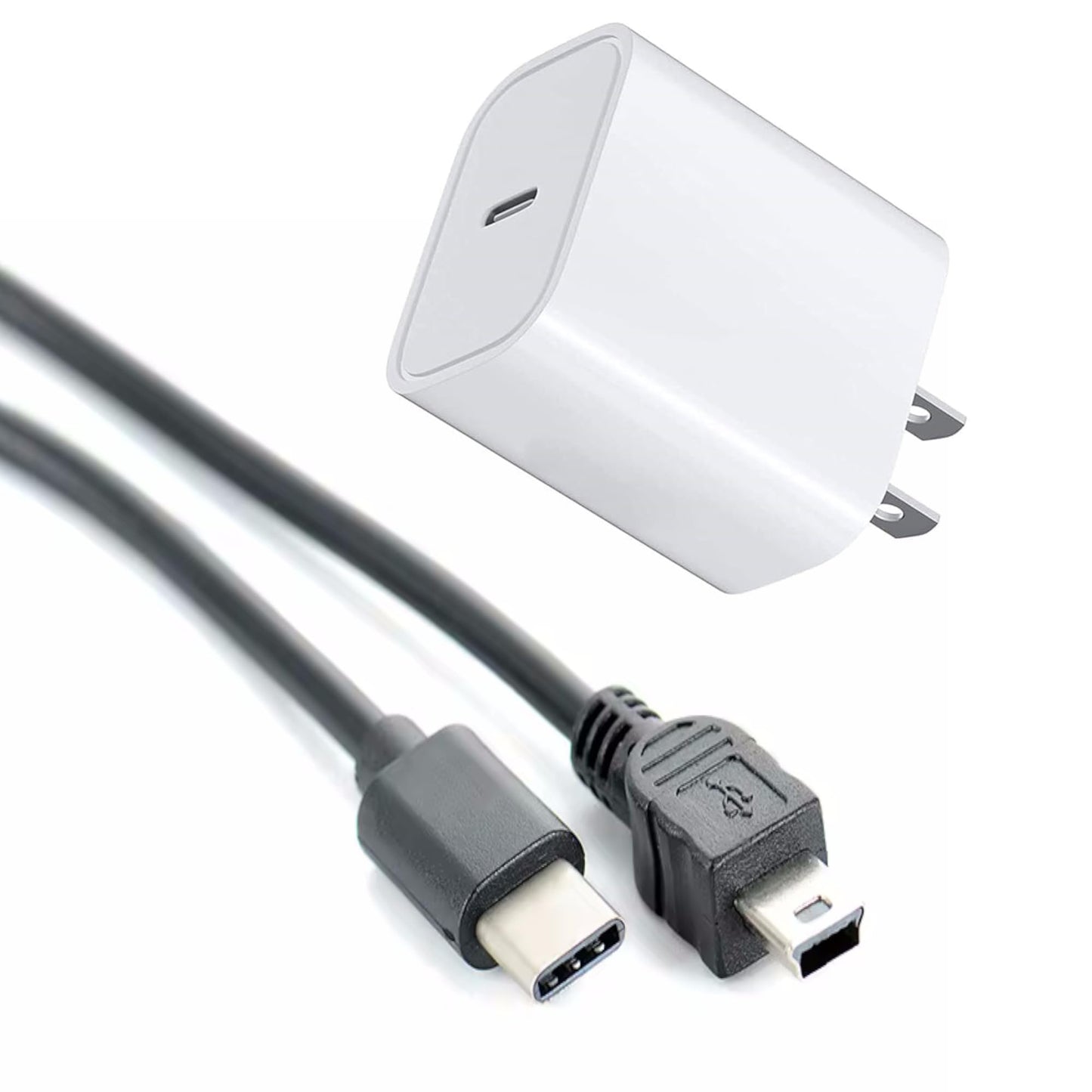 USB C USBC Calculator Charger Cable & Block Set for Texas Instruments TI-84 Plus CE Color/TI-Nspire CX/CX CAS/TI-84 Plus/TI-84 Plus C Silver
