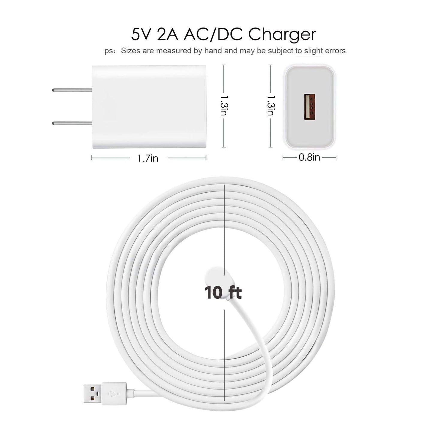 Arlo 2 Pack 10FT Magnetic Charging Cable - Compatible with Arlo Pro 5S 2K, 4, 3, Ultra 2, Ultra, Go 2 Security Cameras - Weather Resistant Connector