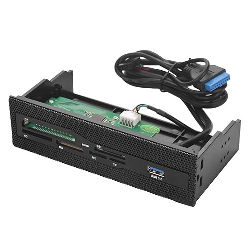 Computer Front Panel USB 2.0 PC Internal Card Reader PC Dashboard Fits 5.25 inch Drive Bay, Support M2, MS, XD, CF, TF Card