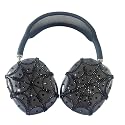 Rhinestones Spider Web AirPods Max Cover Black Glittering Headphones Case for Apple Airpods Max Cute Airpod Pro Max Ear Covers Protective Accessories