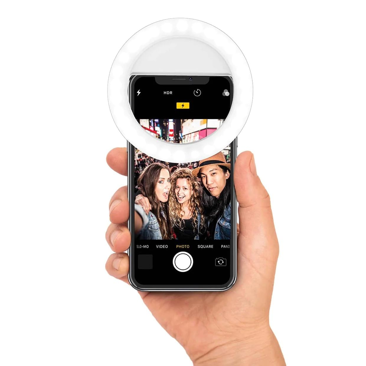 Bower Clip On Ring Light for Phone | 36 LED Ultra Wide Range Rechargeable Selfie Light with 3 Brightness Levels - Great for Selfie Photos, Vlogging