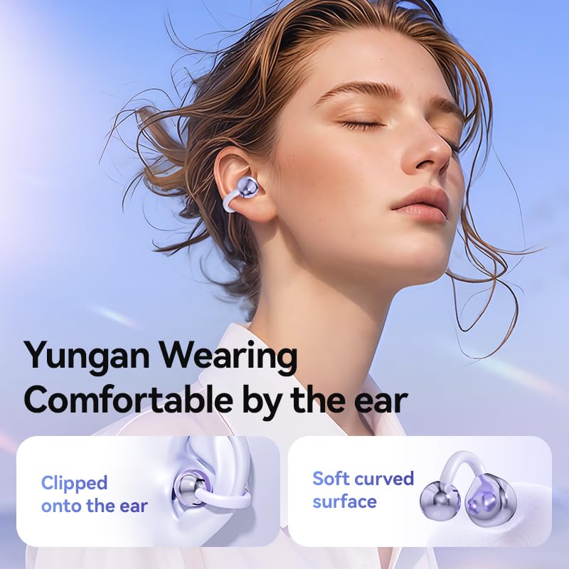 EXECCZO Ear Clip Earbuds Mini Open Ear Headphones Bone Conduction Earphones, True Wireless Bluetooth Headphones for Sport Workout Driving Walking…