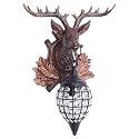 VPABES Indoor Antler Wall Sconce Lighting Fixture, Rustic Deer Wall Light Fixtures Decor for Bedroom Bathroom Hallway Entrance Wildlife Wall Decor