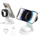 Wireless Charger Compatible with Mag-Safe,3 in 1 Charging Station for iPhone17/16/15/14/13/12 Series, Apple Watch,AirPods,15W Fast Charging (Adapter