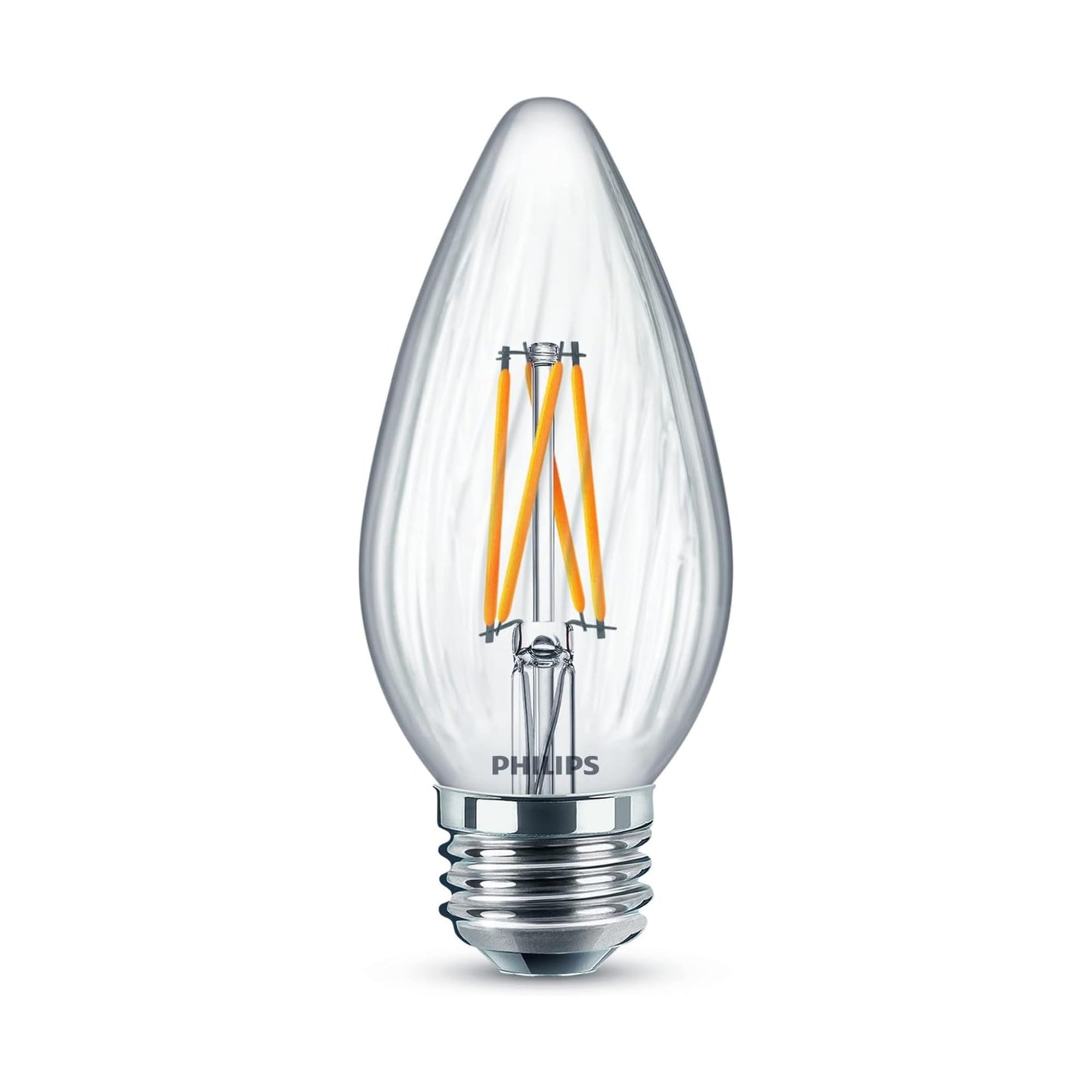 Philips LED Clear Dimmable, Warm Glow Effect F15 Filament Light Bulb - EyeComfort Flicker Free - 5.5W = 60W - 500 Lumen - Soft White (2700K) - E26