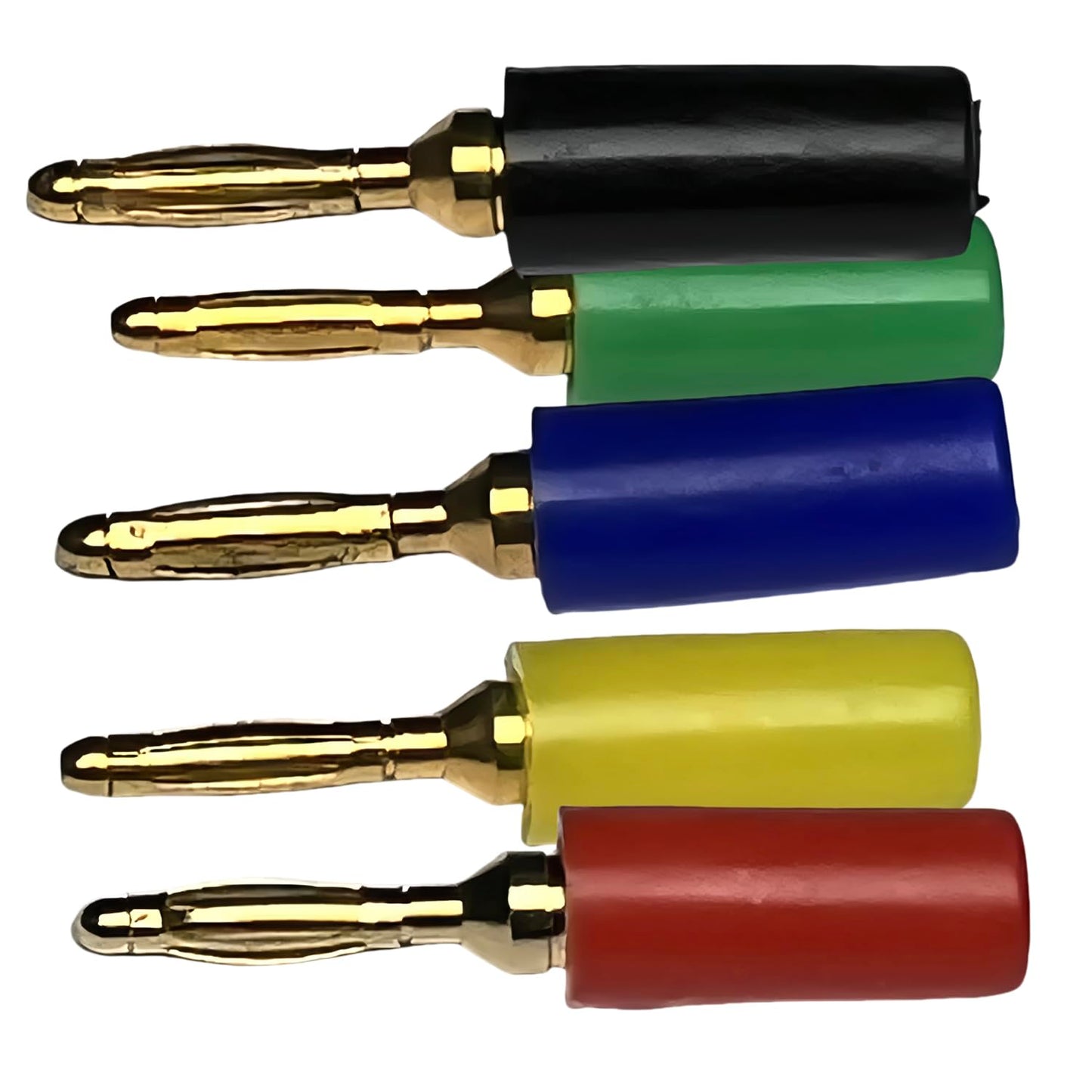 CESS 5-Colors 2mm Mini Banana Male Plug Jack Cable Connector (10 Pack)