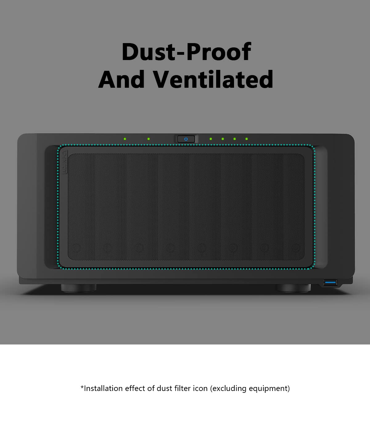 ADJNPCY Dust Filter for Synology NAS DS1821+ Dustproof PVC Cover - Black