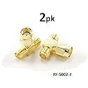 CablesOnline RP-SMA Jack-Plug-Jack 1 Male/2 Female RF Antenna T-Adapter (2 Pack)