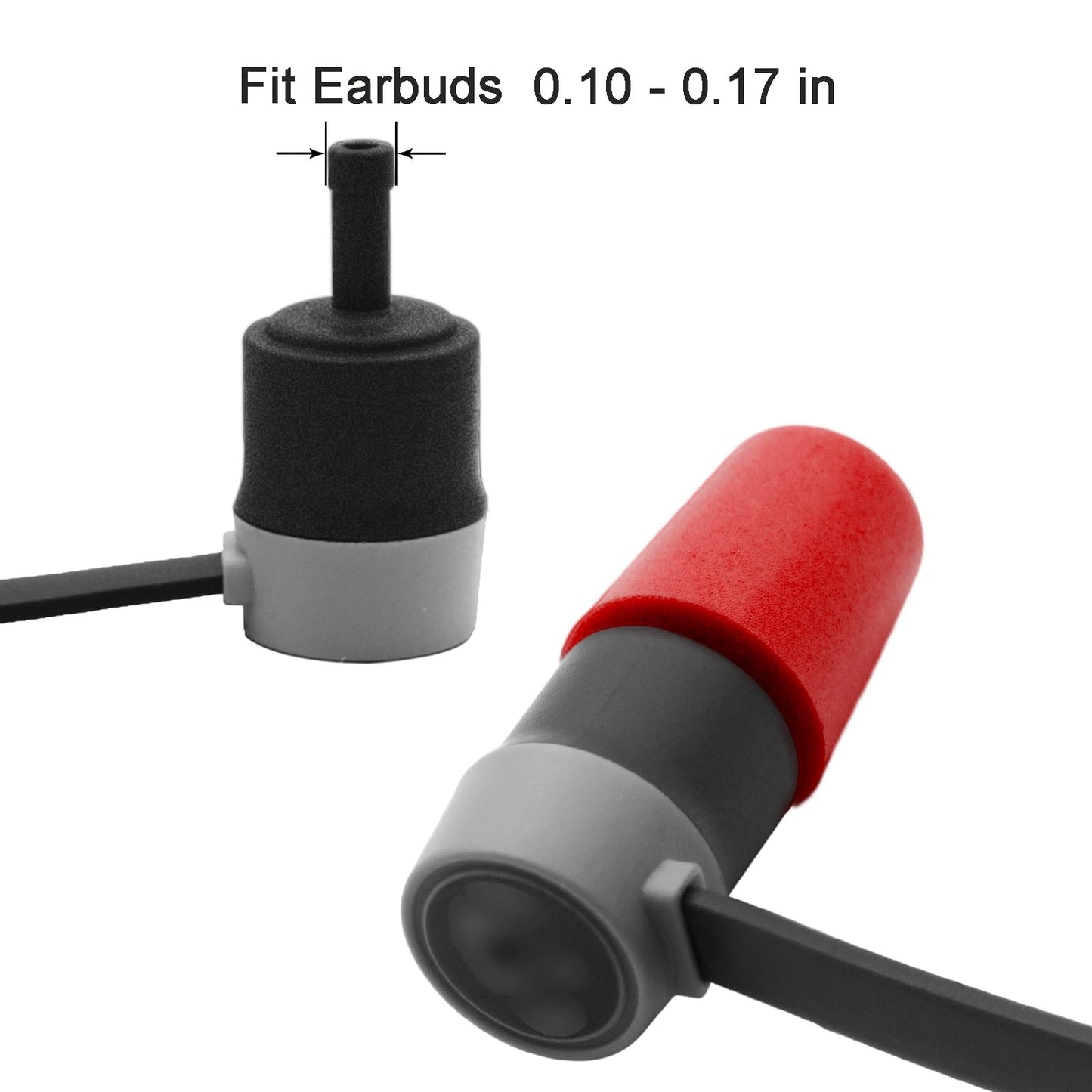 Klowcok Memory Foam Replacement Ear Tips for Etymotic, Walker's,ISOtunes PRO,Westone, Shure,Elgin,Plugfones Earbuds, Comfort Fit, Red, 3Pairs