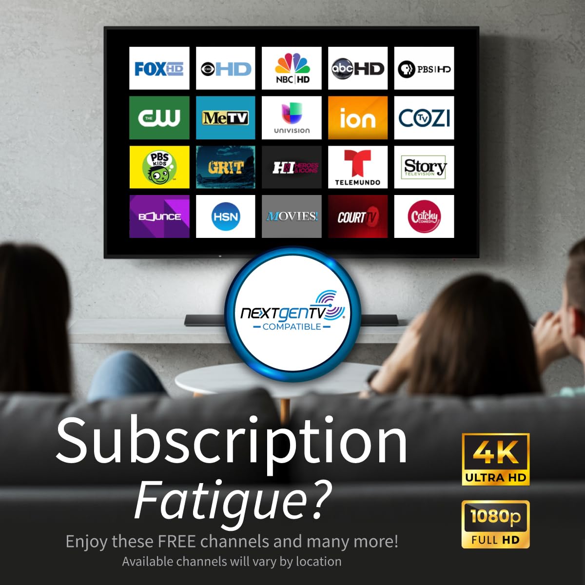 Antennas Direct ClearStream MAX-V Indoor Outdoor TV Antenna, UHF VHF Multi-Directional, 60+ Mile Range, 4K 8K UHD, NEXTGEN TV - w/Wall Bracket(Black)