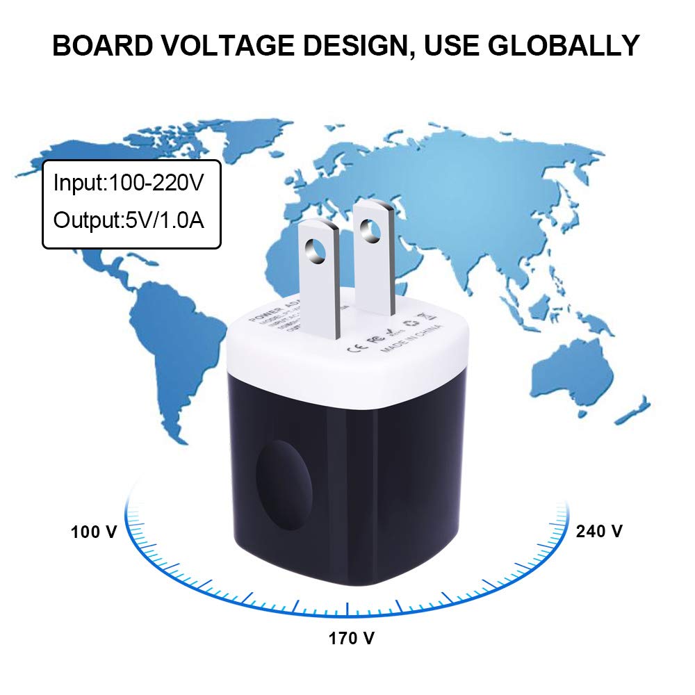 Wall Adapter 10 Pack,UorMe 1A 5V Single Port Charger Power USB Plug Charging Cube Block Box Compatible iPhone 14 13 12 SE 11, Galaxy S23 Ultra S22 S21