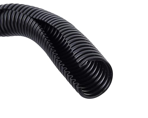 1.5" X 10 ft Split Wire Loom Flex-Guard Convoluted Tubing - Protective Split Cable Sleeves for Automotive Home Industrial Electrical Wires - Chemical