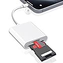 USB C SD Card Reader for iPhone 15/16/17/Mac/iPad,Dual Card Slot Memory Card Reader Supports SD and TF Card Trail Camera Viewer SD Card Adapter