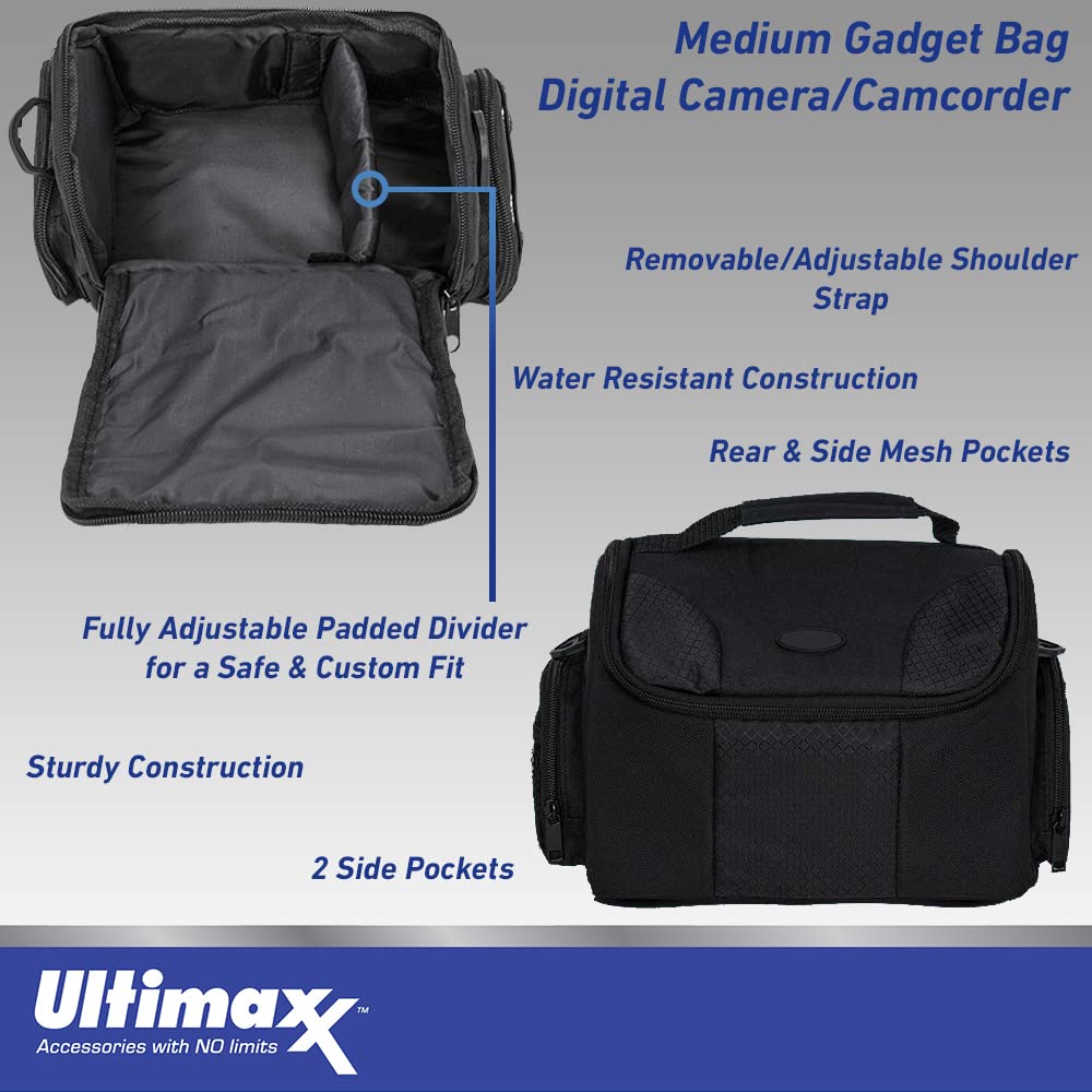 I3ePro Medium Soft Padded Digital SLR Camera Travel Case/Bag with Clip-on Detachable