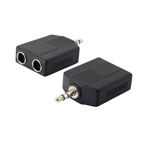 PNGKNYOCN 3.5mm (1/8 Inch) to 6.35mm (1/4 Inch) Stereo Audio Splitter?TRS 3.5mm Male to Two 6.35mm Female nterconnect Audio Connector Adapter(2-Pack)