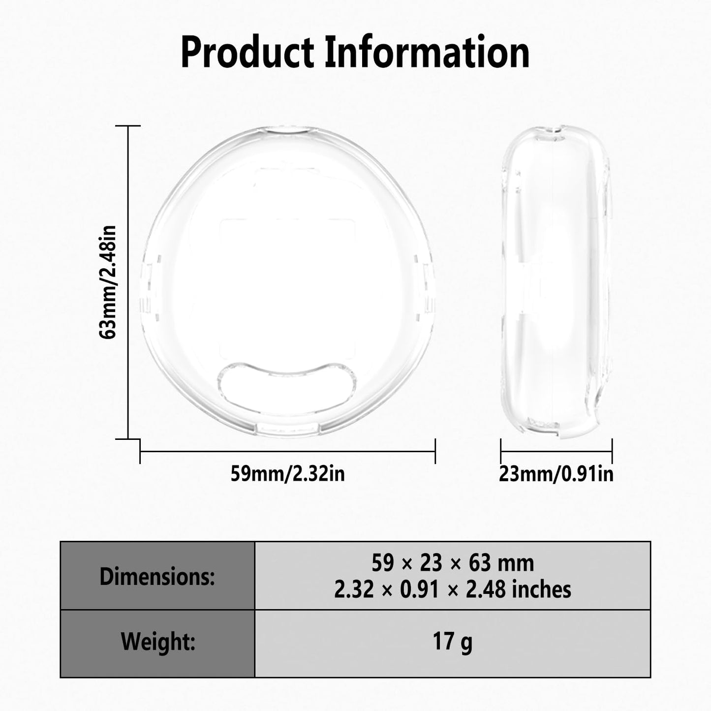 Geiomoo TPU Cover for Tamagotchi Uni Case, Soft Flexible Scratch Resistant Protective with Carabiner (Clear)