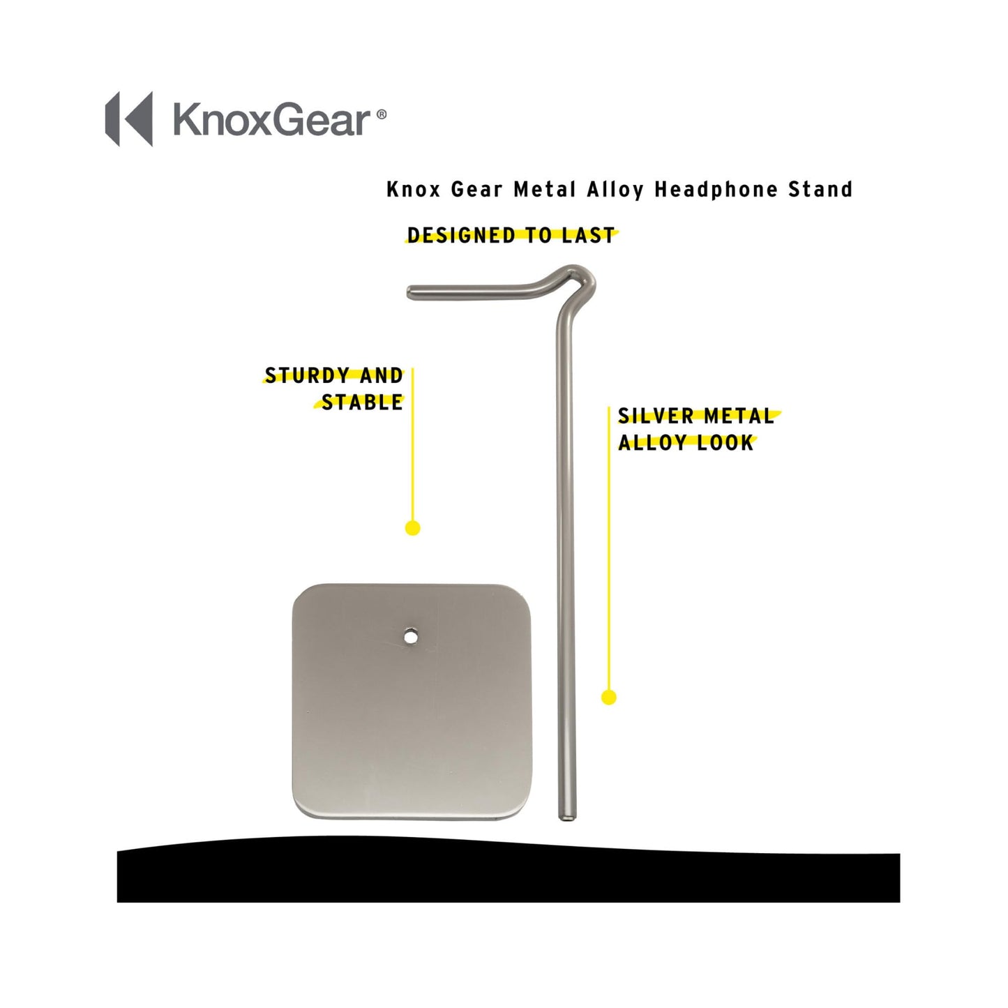 Knox Gear Metal Alloy Headphone Stand Compatible with All Headphones Including Gaming, Over-Ear, and Noise Cancelling headsets