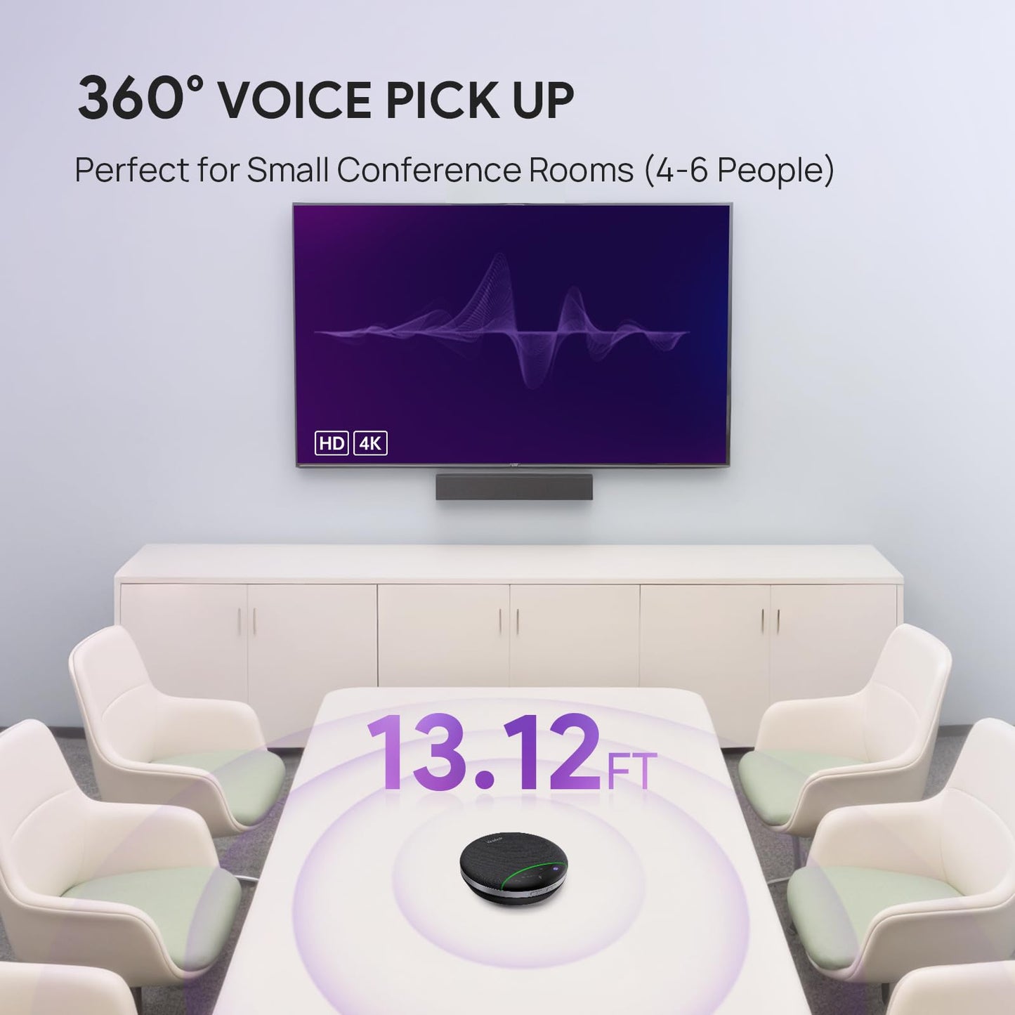 Yealink SP92 Bluetooth Speakerphone with Dongle Conference Speaker and Microphone Full-Duplex Noise Reduction 20h Teams Call 278g Wireless Portable