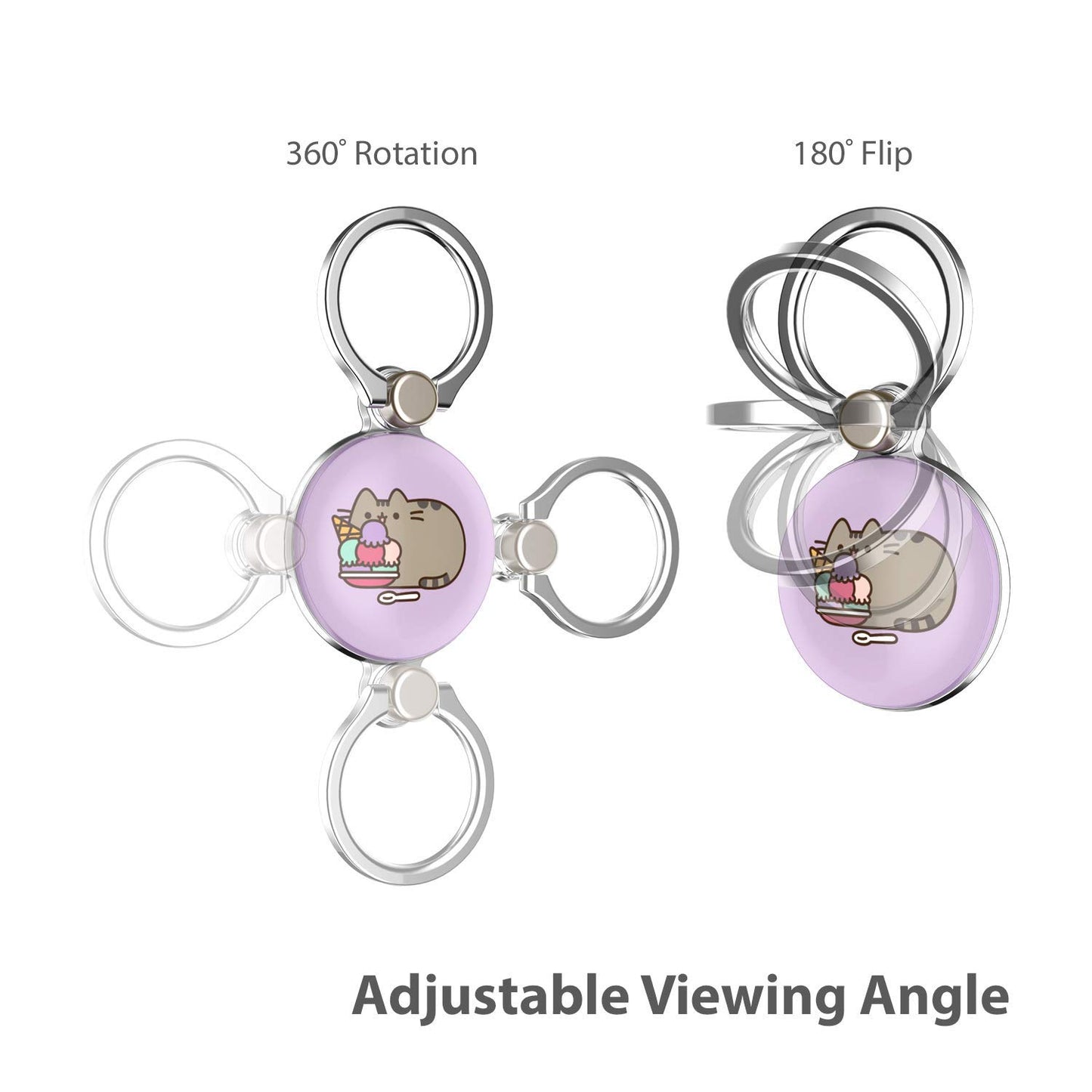 iFace x Pusheen Licensed Series Universal Smartphone Ring Holder Accessory for Girls/Women - Cute Stick-On Phone Attachment for iPhone, Samsung
