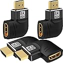 Warmstor 4 Pack 8K HDMI 2.1 Male to Female Adapter Connector Left Right Angle 90 270 Degree Gold Plated Support 8K@60Hz,4K@120Hz,HDR,eARC for PC