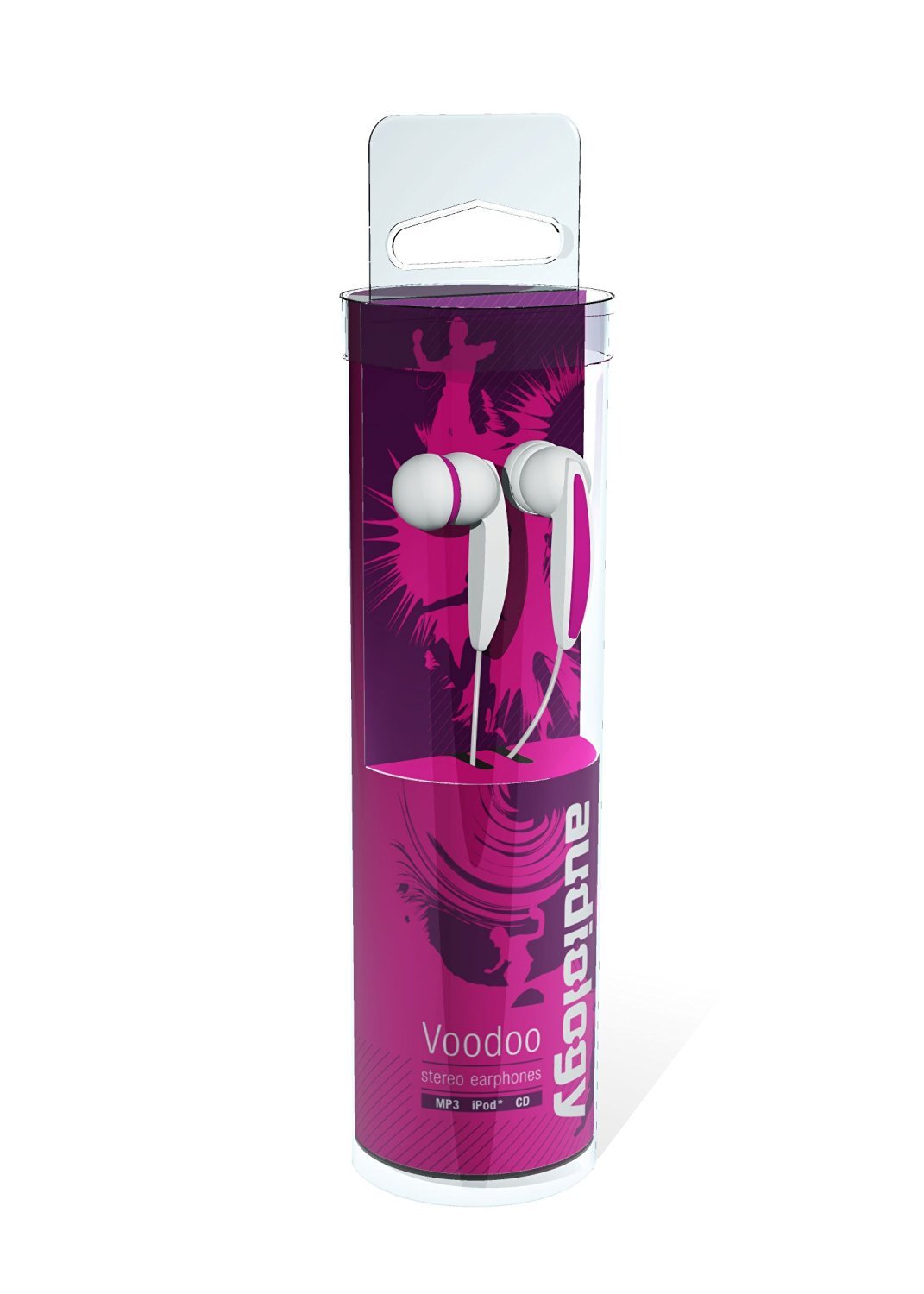 AUDIOLOGY AU-154-PK In-Ear Stereo Earphones for MP3 Players, iPods and iPhones, Pink