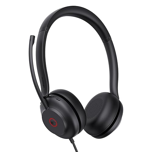 Yealink UH35 USB Headset for PC, Wired Headphones with Noise Cancelling Microphone, Certified Teams, All-Day Comfort Design, Stereo Headset for Home