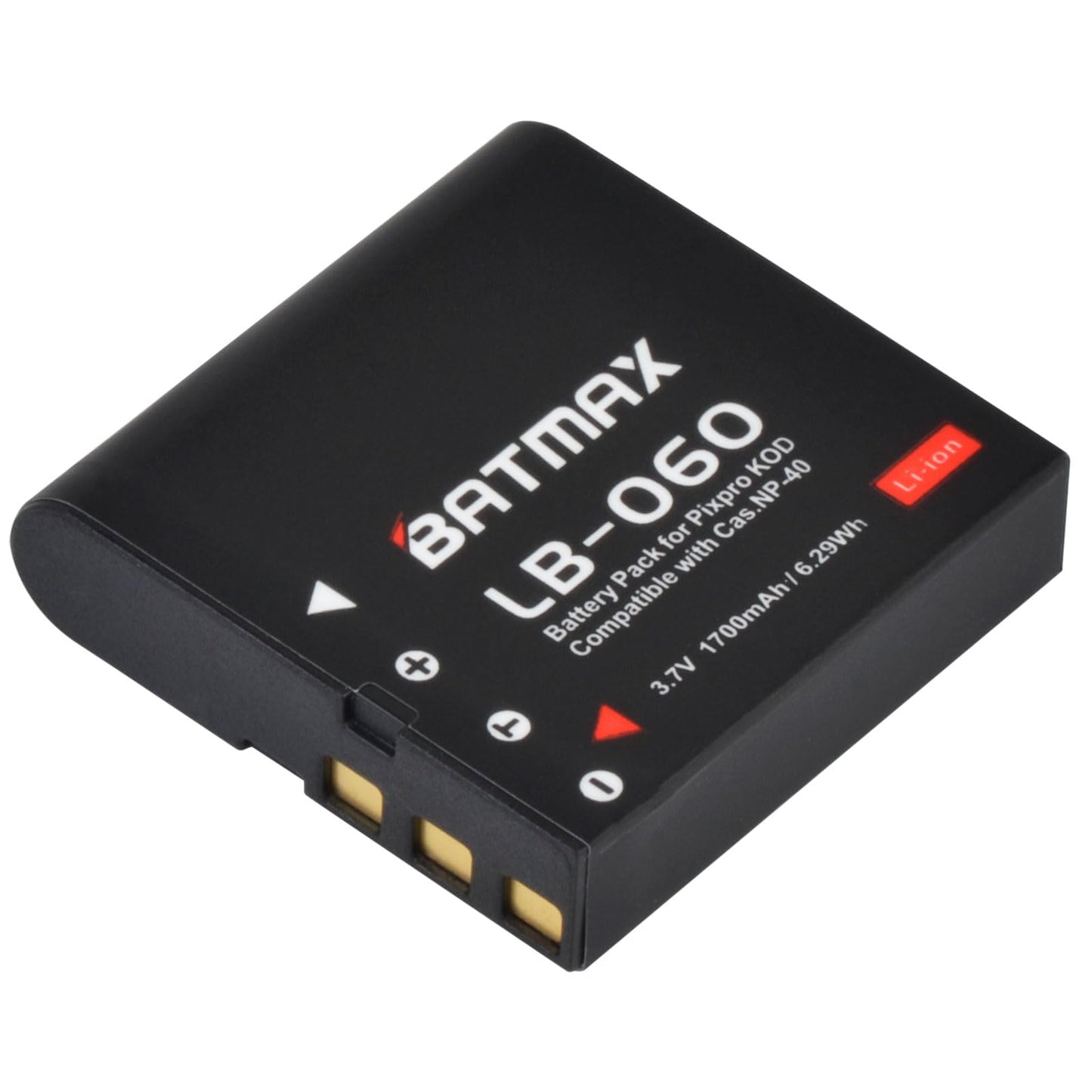 Batmax 3X NP-40 LB-060 Battery + Quick LCD Charger for Casio NP-40 Kodak LB-060,GE GB-60 Exilim EX-Z400, Exilim EX-FC100, Exilim EX-FC100WE, Exilim