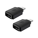 Scosche CAA2PK-SP Strikeline USB Type-A to USB Type-C Adapter 2-Pack - Black