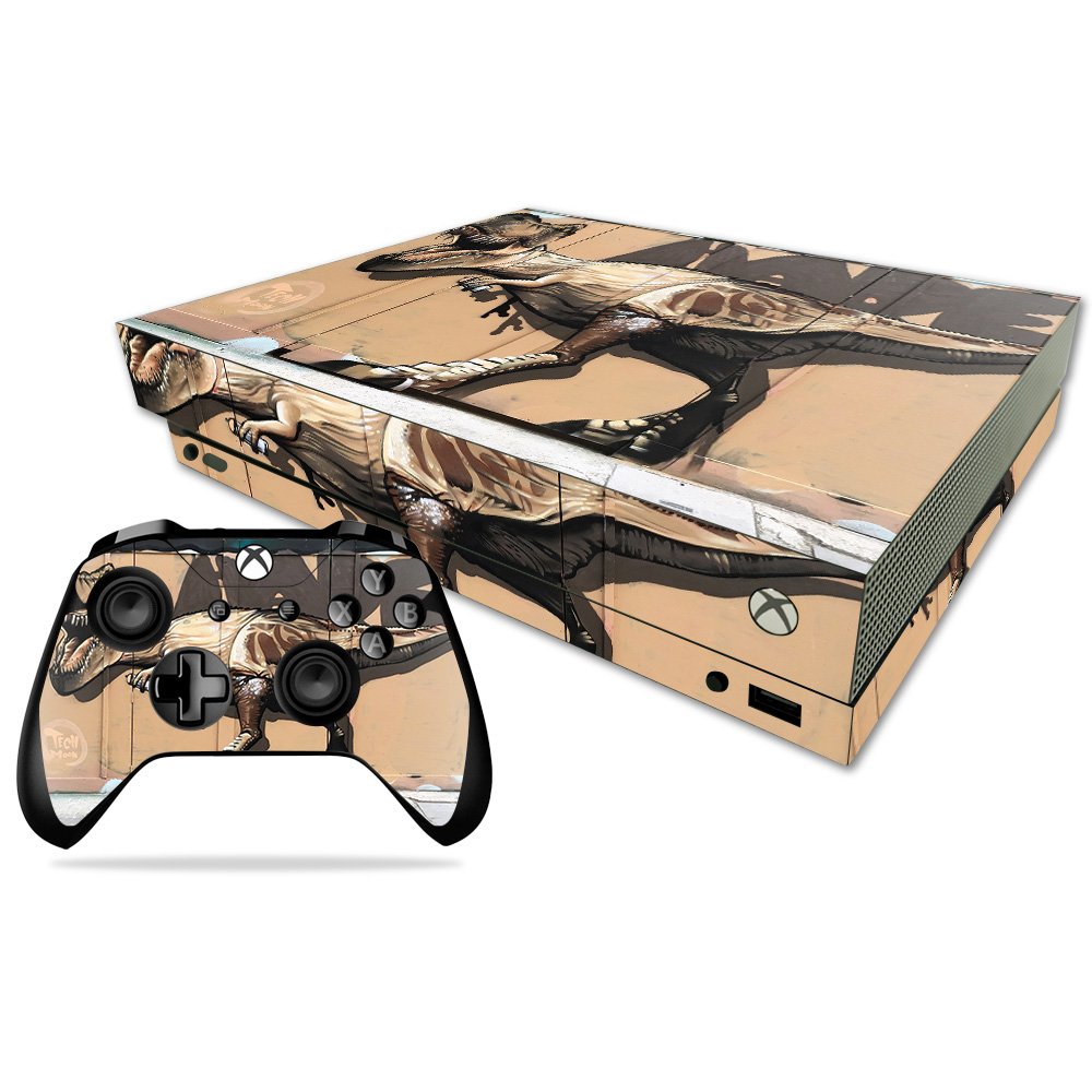 MightySkins Skin Compatible with Microsoft Xbox One X - Street Dino | Protective, Durable, and Unique Vinyl Decal wrap Cover | Easy to Apply, Remove