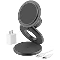 KU XIU X63 3 in 1 Charging Station for Apple, Aluminum Alloy Foldable Magnetic Wireless Charger, Travel Charger for iPhone 17/16/15/14/13/12 Series
