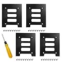 suiwotin 4PCS SSD Bracket 2.5 to 3.5 Adapter, SSD HDD Hard Disk Drive Bays Holder, SSD Mounting Bracket Kit Metal Mounting Bracket Adapter
