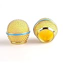 2x ZRAMO Microphone Ball Head Mesh Grill for Performance Plus SM58 BETA58 SM58LC Style Gold Mesh OEM Replacement Microphone Grille