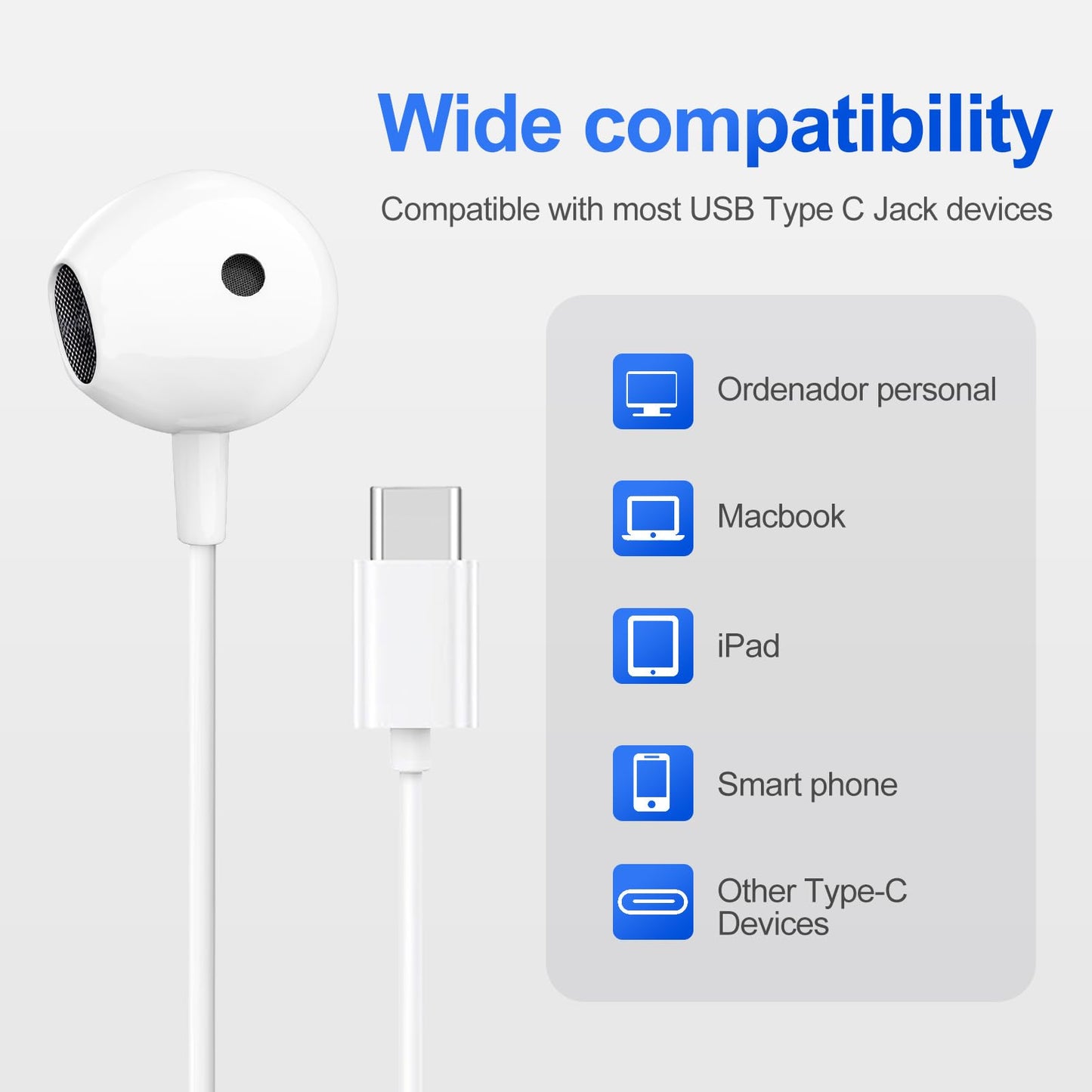 USB C Headphones 3 Pack, Type C Earbuds HiFi Stereo, Type C Earphones with Microphone Volume Control Compatible with Samsung, Google, iPhone 17 16…