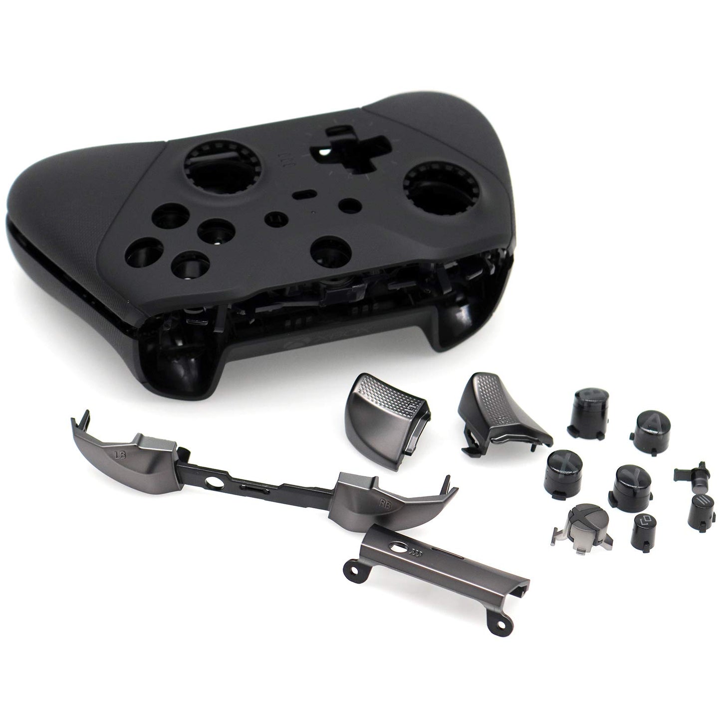 Deal4GO Full Shell Housing Case kit with RB LB Trigger Bumper Face Button Set Replacement for Xbox One Elite 2 Controller