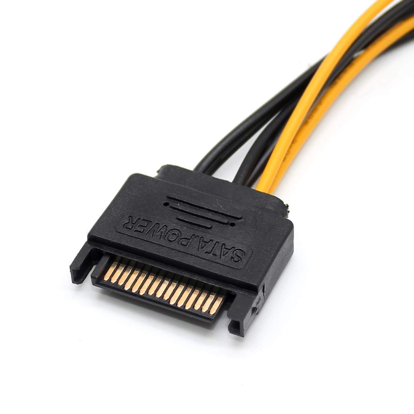 Atneway 15Pin SATA Male to 8pin(6+2) PCI-E Female Video Card Power Supply Adapter Cable,8 Pin PCIe to SATA 15 Pin Power Cable (20CM/8inch)