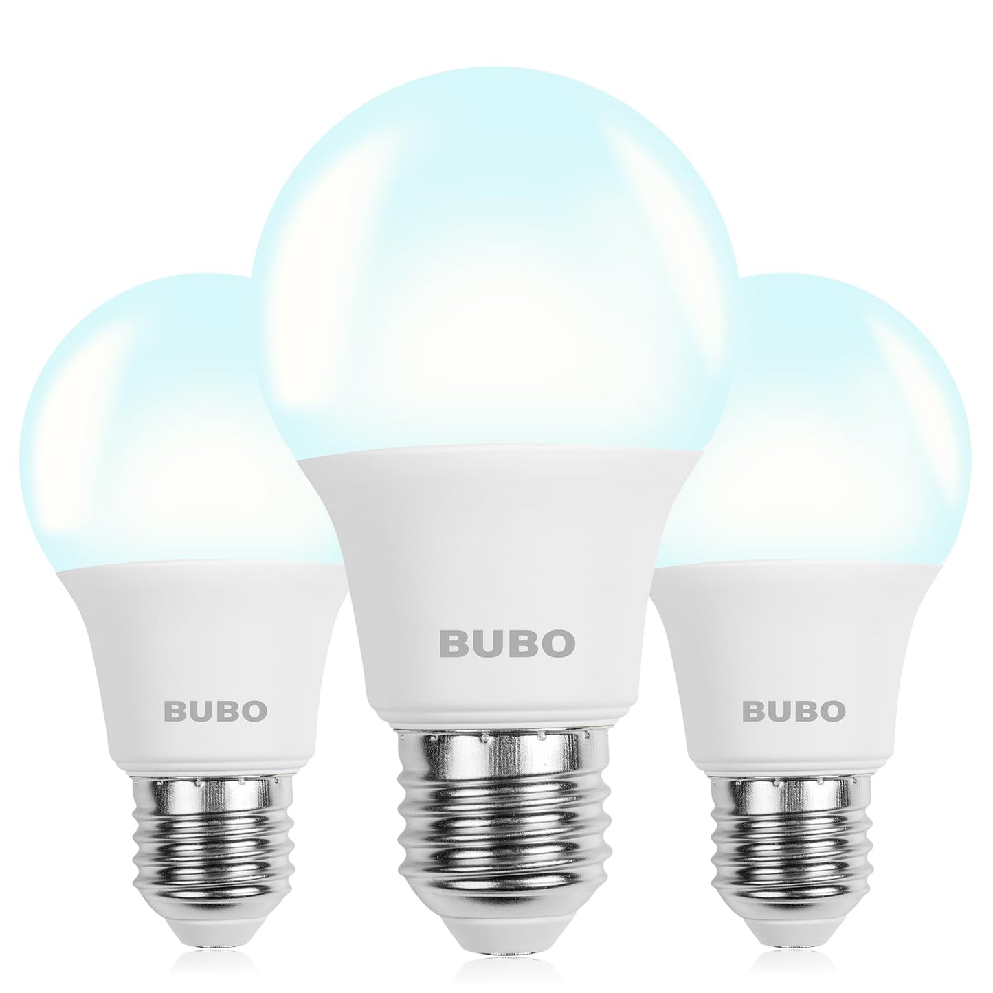 BUBO A19 LED Light Bulbs, 60 Watt Equivalent Daylight 5000K, E26 Base, Efficient 8W, 800 Lumens, Non-Dimmable LED Bulbs, 80+ CRI, Ideal for Home