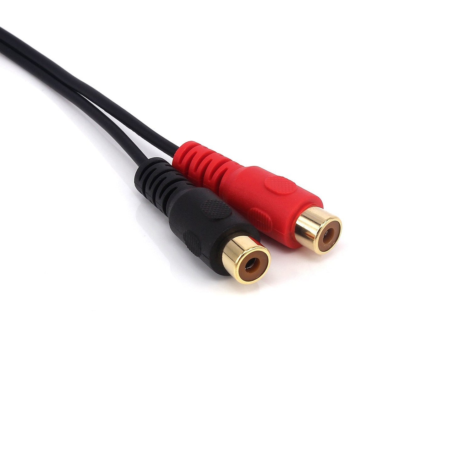 Qaoquda 3.5mm to 2RCA Adapter Cable, 8 Inch Gold Plated 90 Degree Right-Angled 1/8" TRS Stereo Male to Dual RCA Female Y Splitter Adapter