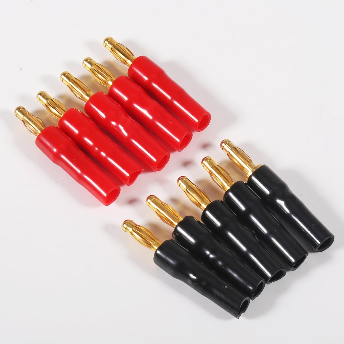 Diitao 10PCS Speaker Connector Banana Plugs 4mm Speaker Cable Connectors for Audio Video (5 Red +5 Black)