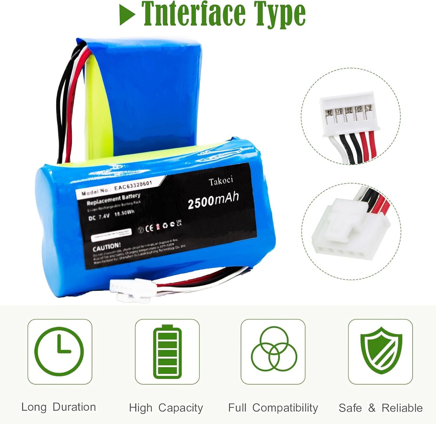 SCESMIA PK7 Replacement Battery Compatible with L- G Xboom Go PK7 PK5 Speaker 7.4V 2500mAh