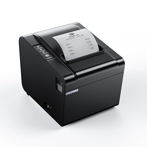 Rongta POS Receipt Printer, 80mm Thermal Printer, ESC/POS, Restaurant Kitchen Printer with Auto Cutter Support Cash Drawer,USB Serial Ethernet