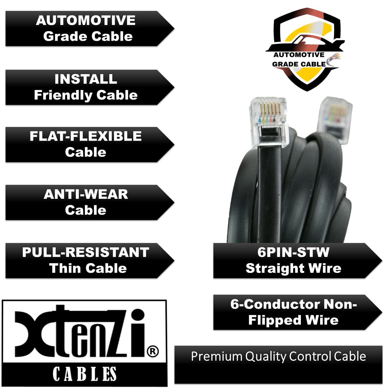 Xtenzi 6Pin Flex Cable XTFC Wire Accessory XT91635 for Amp Remote Bass Knob Compatible with Pioneer TS-WX1010A TS-WX1010LA TS-WX1210A TS-WX1210AH…