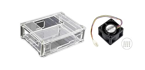 Jetson Nano Case (A) Acrylic Clear Case and Dedicated Cooling Fan PWM Adjustment Strong Cooling Air for Jetson Nano Developer Kit 4PIN Reverse-Proof
